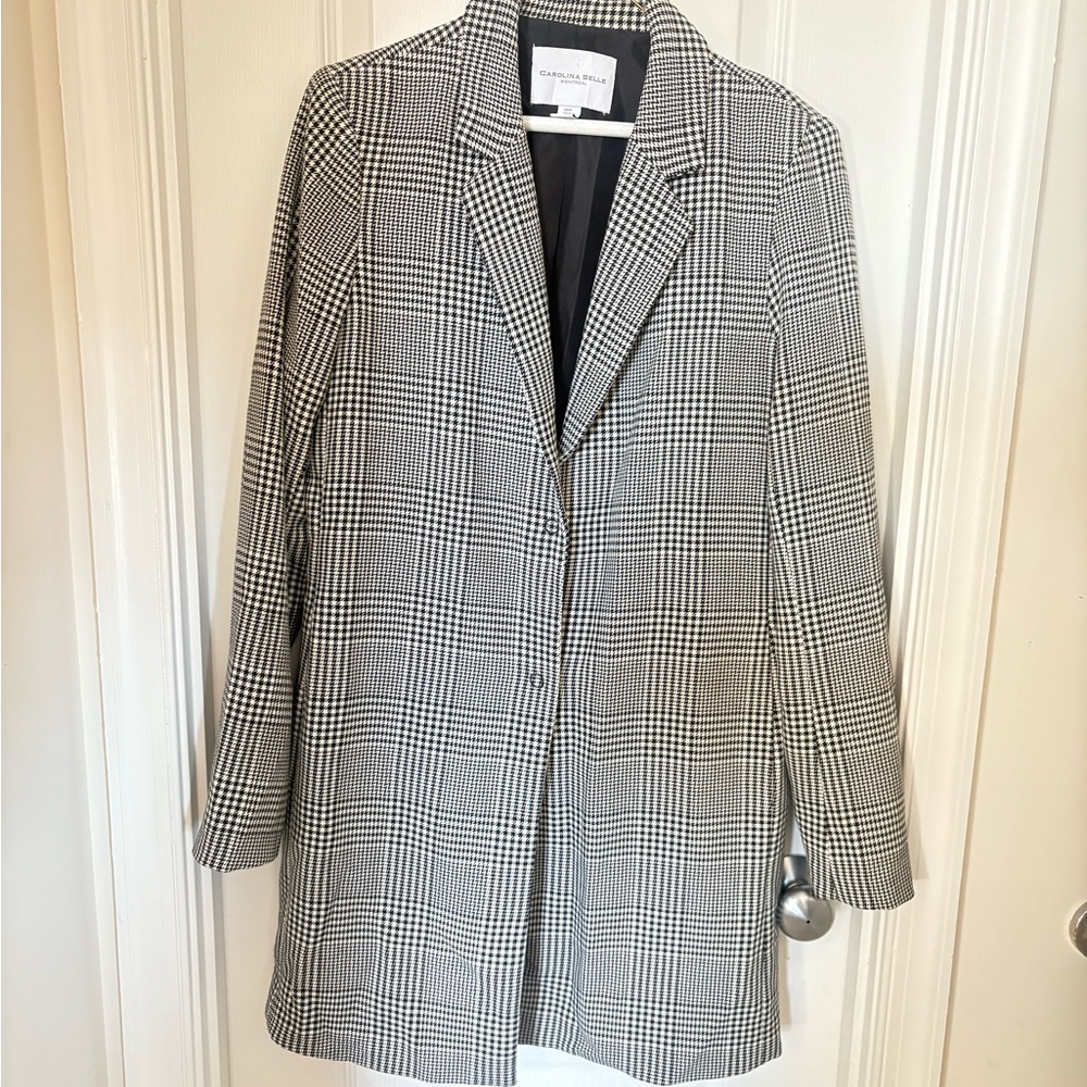 Carolina Belle Black and White Plaid Blazer